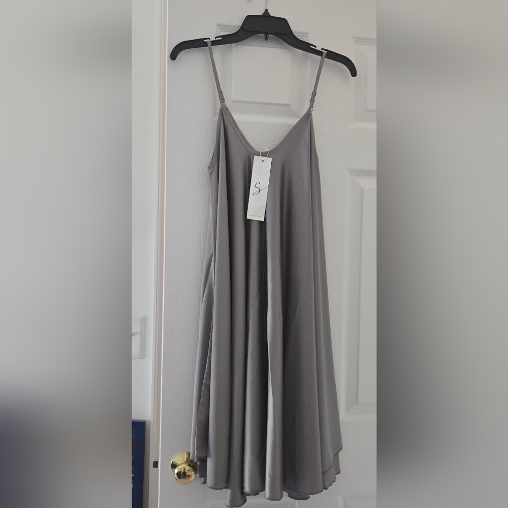 NWT!! ELEGANT SILK AND SALT CAMISOLE TRAPEZE DRESS-ONE SIZE- GREAT EVENT DRESS